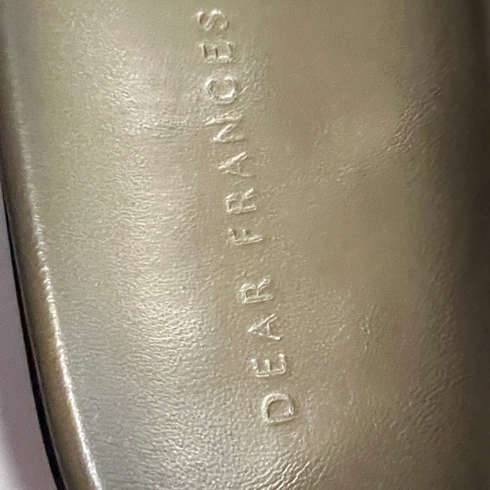 Dear Frances Olive Knotted Authentic Leather Slide Sandals - Picture 2 of 3